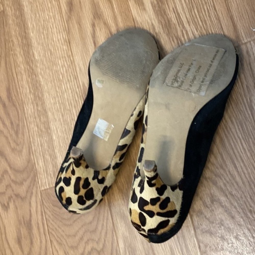 SOLD JESSICA Simpson Women’s Black Leopard Print Peep Toe Heels (Size 8B/38) - Picture 11 of 16